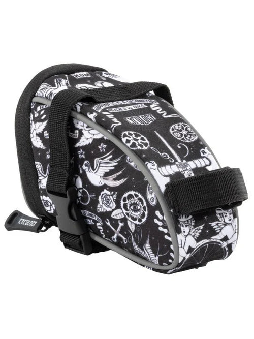 Velo Tattoo Saddle Bag - One Size Black