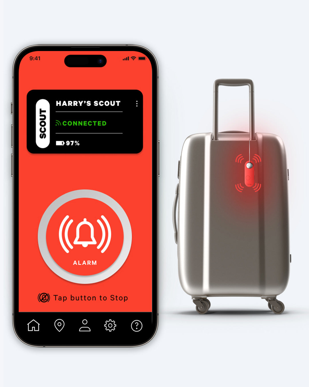 Scout Smart Luggage Tag | Tracker | Alarm | Twin Pack | Save 10%