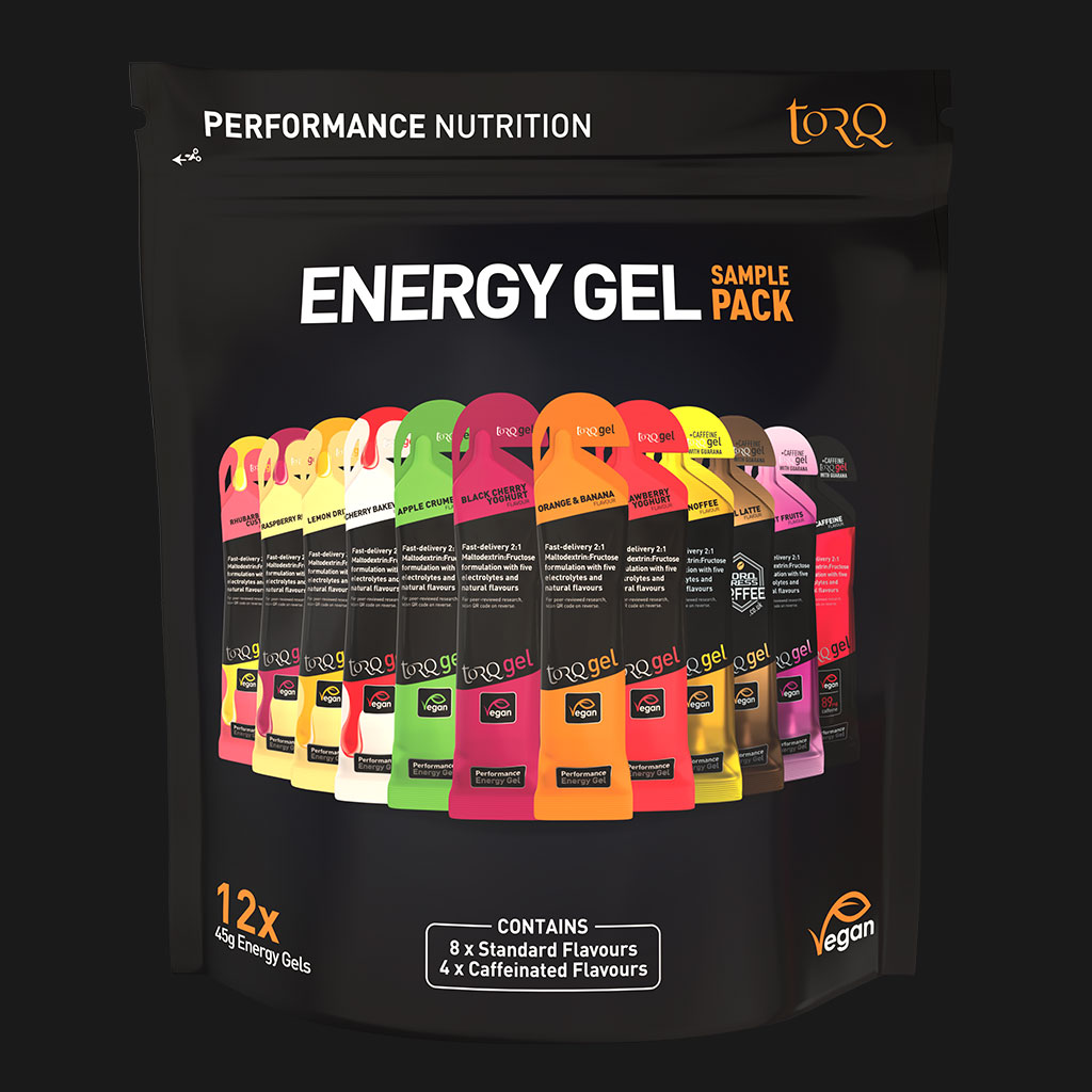 TORQ ENERGY GELS - Sample Pack 12 Gels (8 Standard , 4 Guarana)