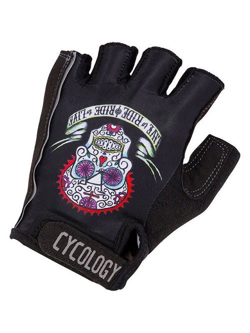 Day of the Living Cycling Gloves - Black