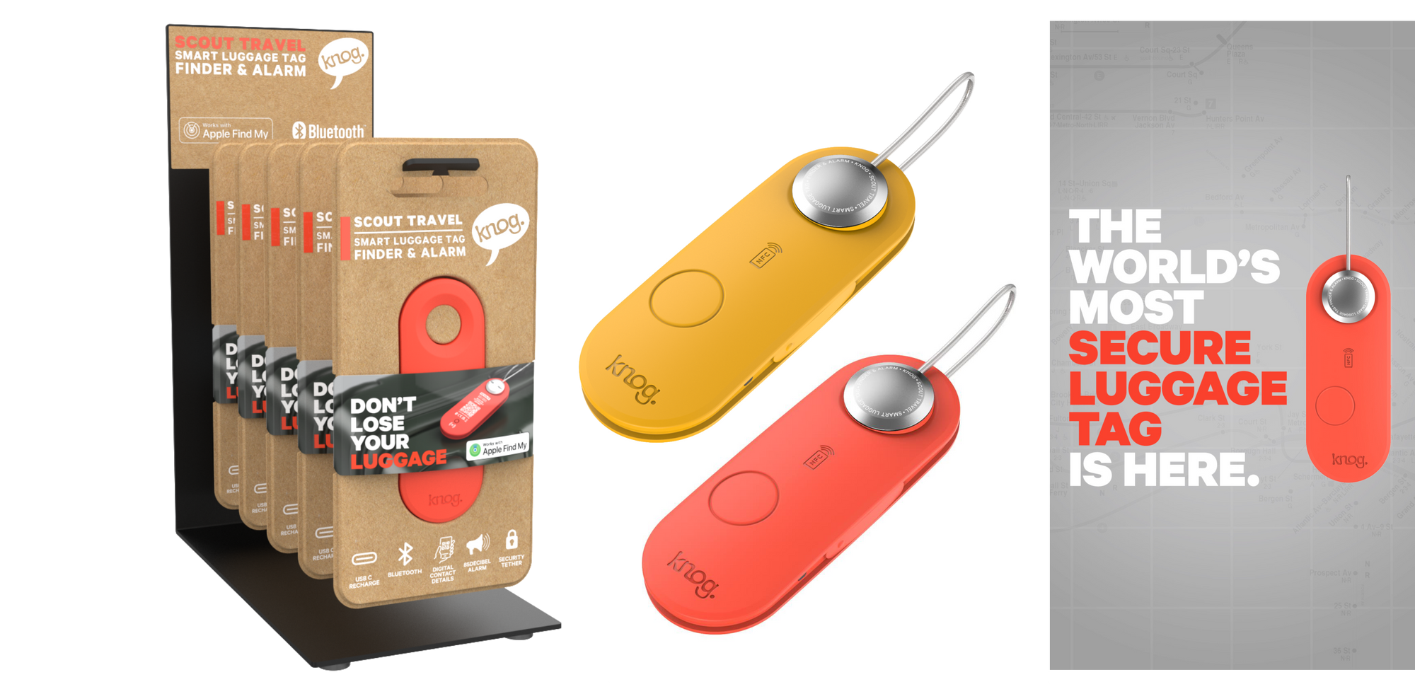 Knog Scout Smart Luggage Tag | Singles | 5 Colours