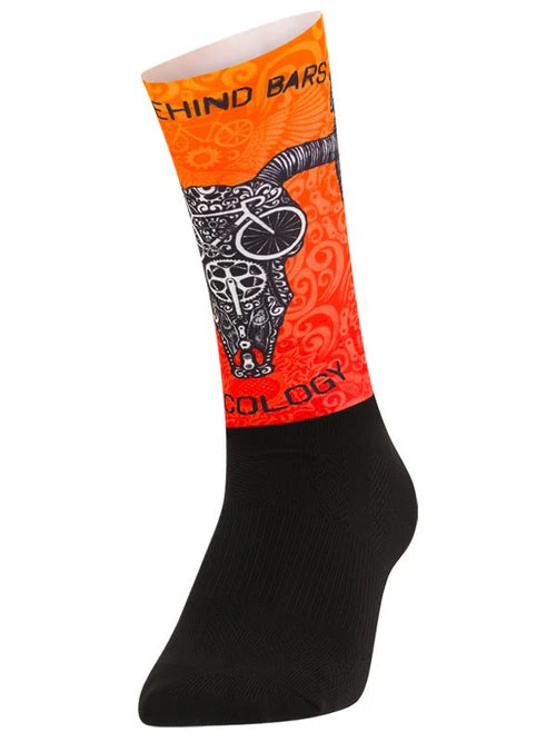 Life Behind Bars Aero Cycling Socks - One Size / Orange