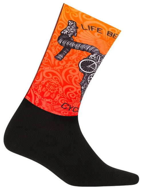 Life Behind Bars Aero Cycling Socks - One Size / Orange