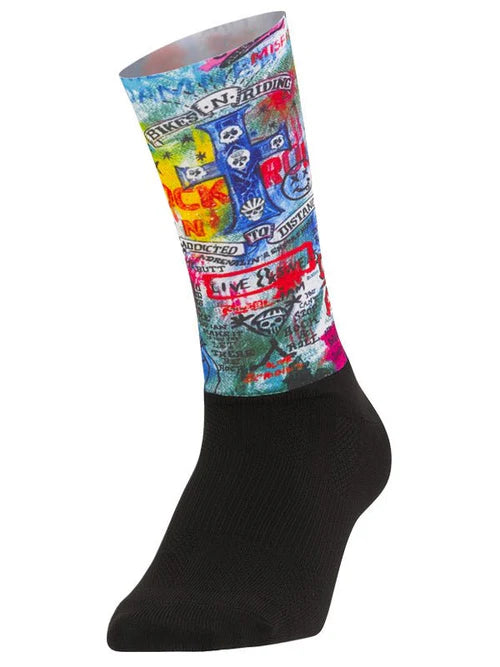 Rock N Roll Aero Cycling Socks - One Size / Blue