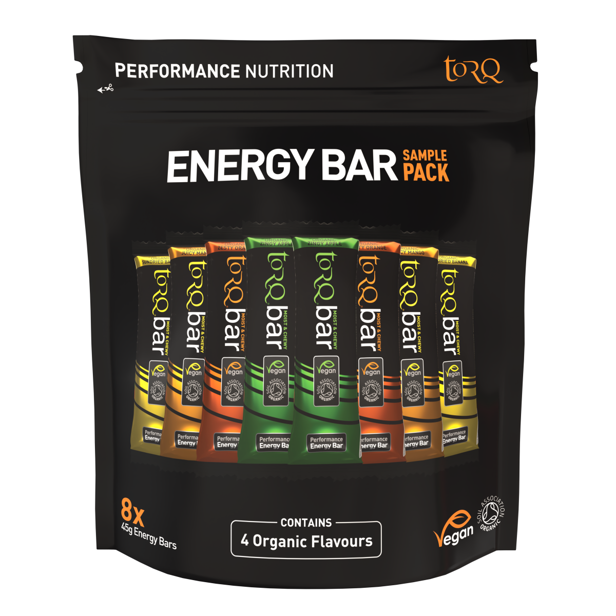 TORQ ENERGY BARS | Moist &amp; Chewy | 8 Bar Pack | 2x4 flavours