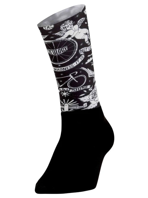 Velo Tattoo Aero Cycling Socks - One Size / Black