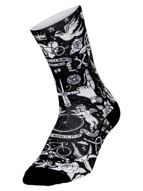 Velo Tattoo Cycling Socks - One Size / Black