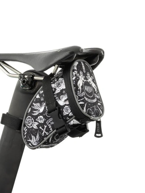 Velo Tattoo Saddle Bag - One Size Black