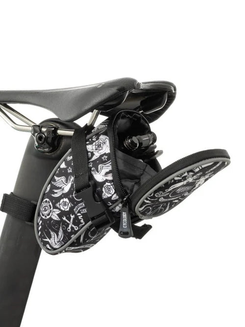 Velo Tattoo Saddle Bag - One Size Black