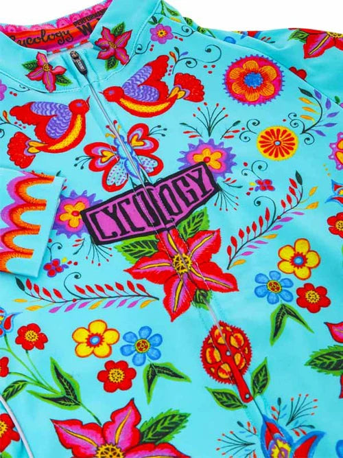 Frida (Aqua) Women&#39;s Cycling Jersey - Blue