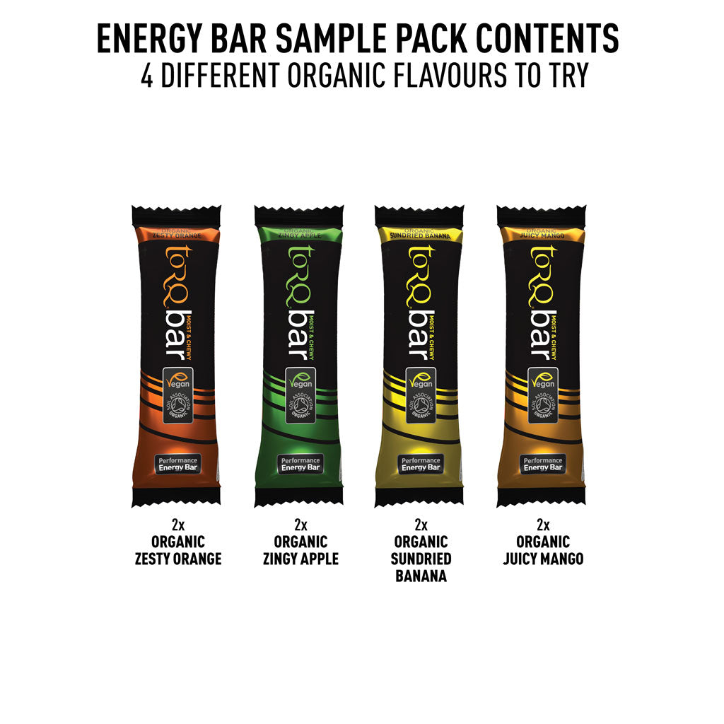 TORQ ENERGY BARS - Organic - Sample Pack 8 Bars (2 x 4 flavours)