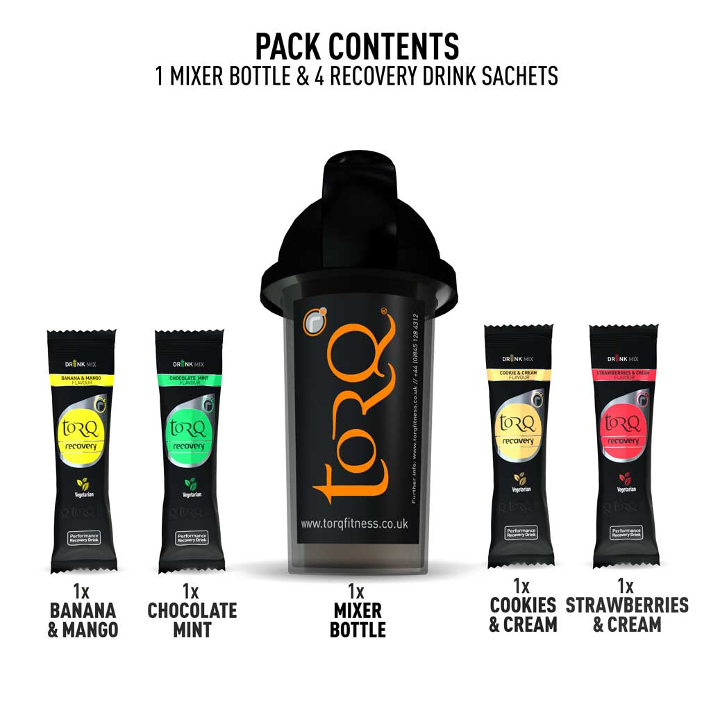 TORQ RECOVERY DRINK - Shaker &amp; 4 Mixed Sachets